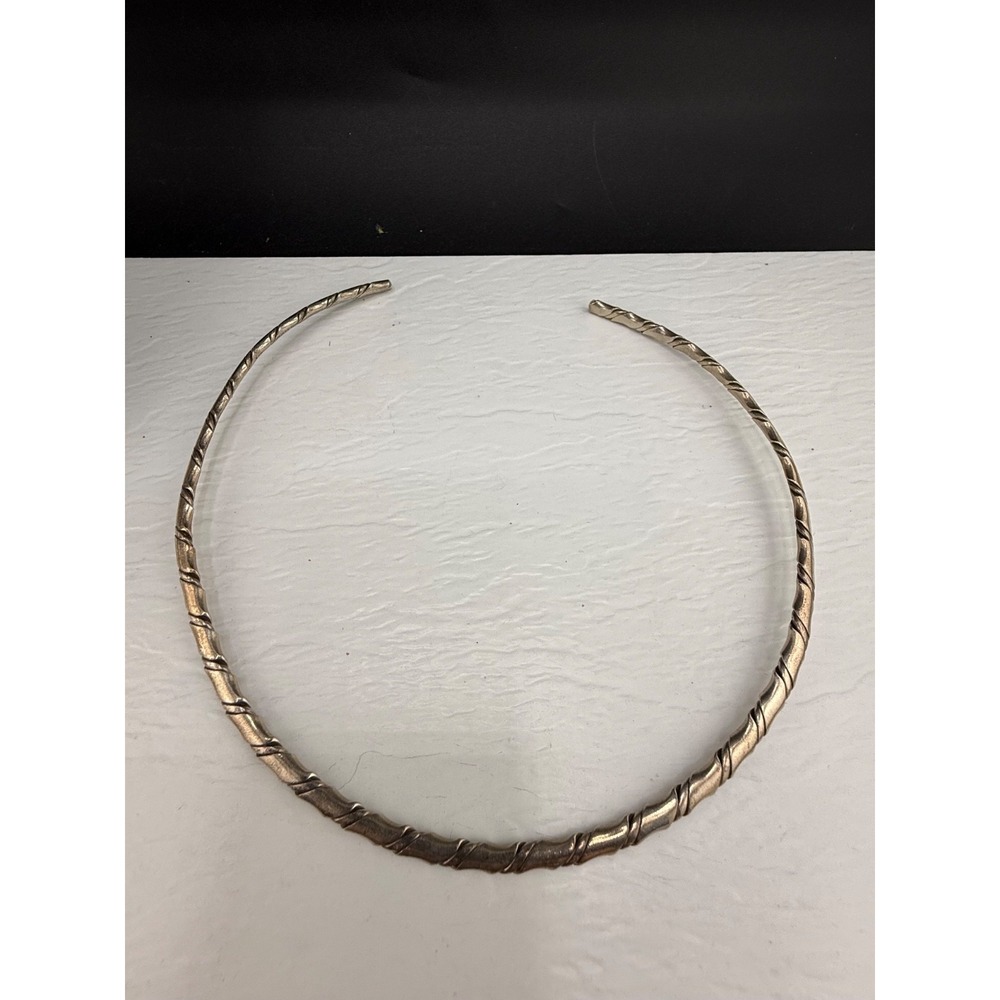 Vintage Mexican Sterling Silver Twisted Collar Necklace 16”
